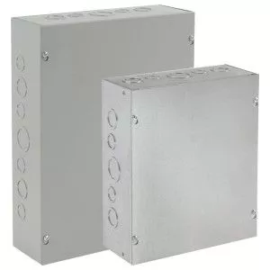 NEMA Type 1 Enclosure, Mild Steel, Painted, Screw Cover, No Knockouts, 12 H x 12 W x 10 in. D-ASE12X12X10NK