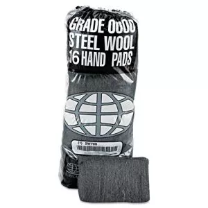 Industrial-Quality Steel Wool Hand Pads, #0000 Super Fine, Steel Gray, 16 Pads/sleeve, 12 Sleeves/carton-GMA117000