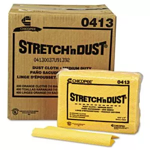 Stretch 'n Dust Cloths, 12.6 x 17, Yellow, 40/Pack, 10 Packs/Carton-CHI0413