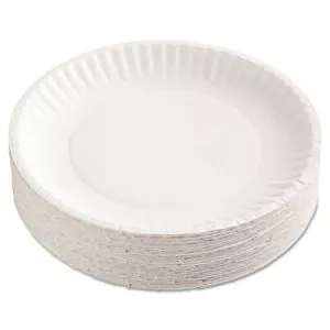 Gold Label Coated Paper Plates, 9" Dia, White, 100/pack, 10 Packs/carton-AJMCP9GOEWH