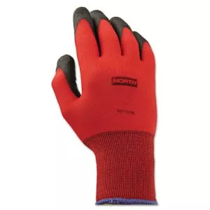 northflex red foamed pvc gloves, red/black, size 9/large, 12 pairs-NSPNF119L