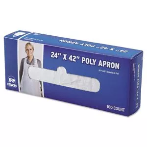 Poly Apron, 24 x 42, One Size Fits All, White, 100/Pack, 10 Packs/Carton-RPPDA2442