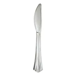 Heavyweight Plastic Knives, Silver, 7 1/2", Reflections Design, 600/carton-WNA630155