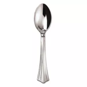 Heavyweight Plastic Spoons, Silver, 6 1/4", Reflections Design, 600/carton-WNA620155