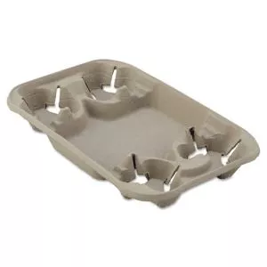 Strongholder Molded Fiber Cup/food Tray, 8 Oz To 22 Oz, Four Cups, Beige, 250/carton-HUH20969CT