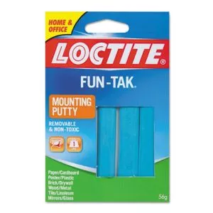Fun-Tak Mounting Putty, Repositionable And Reusable, 6 Strips, 2 Oz-LOC1270884