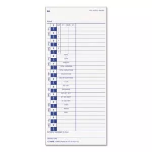 Time Clock Cards, Replacement For 35100-10, One Side, 4 X 9, 100/pack-TOP12443