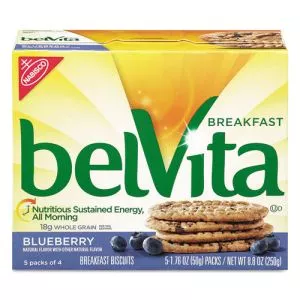 Belvita Breakfast Biscuits, 1.76 Oz Pack, Blueberry, 64/carton-CDB02908