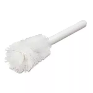 Sparta Handle Bottle Brush, Pint, White Polyester Bristles, 4.5" Brush, 7.5" White Plastic Handle-CFS4046600