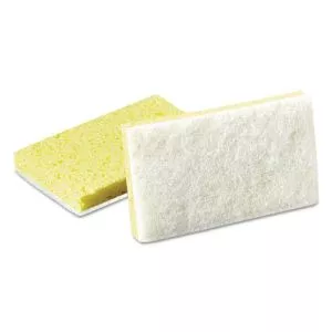Light-Duty Scrubbing Sponge, #63, 3.6 X 6.1, 0.7" Thick, Yellow/white, 20/carton-MMM08251