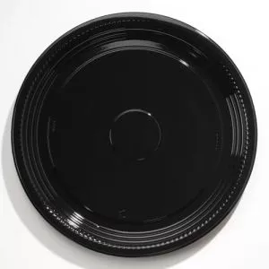 Caterline Casuals Thermoformed Platters, 18" Diameter, Black, Plastic, 25/Carton-WNAA518PBL