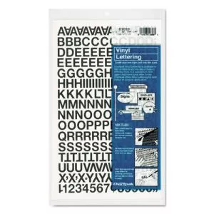 Press-On Vinyl Letters and Numbers, Self Adhesive, Black, 0.5"h, 201/Pack-CHA01010