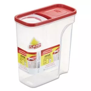 Modular Cereal Containers, 18 Cup, 9.5 x 3.75 x 10.4, Clear/Red, Plastic, 2/Carton-RCP1856059CT
