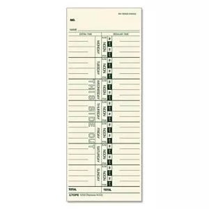 Time Clock Cards, Replacement For M-33, One Side, 3.5 X 9, 500/box-TOP1259