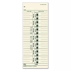 Time Clock Cards, Replacement For 10-800292, One Side, 3.5 X 9, 500/box-TOP1256