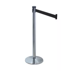 Adjusta-Tape Crowd Control Stanchion Posts Only, Polished Aluminum, 40" High, Silver, 2/Box-TCO11500