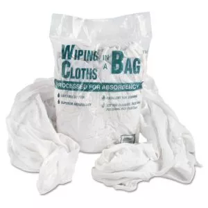 Bag-A-Rags Reusable Wiping Cloths, Cotton, White, 1 lb Pack-UFSN250CW01