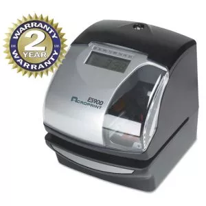Es900 Atomic Electronic Payroll Recorder, Time Stamp And Numbering Machine, Digital Display, Black-ACP010209000