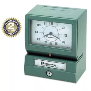 Model 150 Heavy-Duty Time Recorder, Automatic Operation, Month/date/0-23 Hours/minutes Imprint, Green-ACP012070413