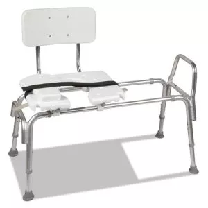 Heavy-Duty Sliding Transfer Bench with Cut-Out Seat, 19 to 23 Seat Height, 15 x 19 Seat Width, 400 lb Capacity-BGH52217341900