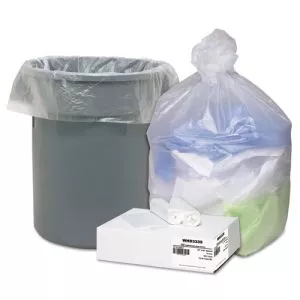 Can Liners, 33 gal, 11 microns, 33" x 40", Natural, 10 Bags/Roll, 10 Rolls/Carton-WBIWHD3339