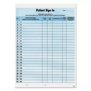 Patient Sign-In Label Forms, Two-Part Carbon, 8.5 x 11.63, Blue Sheets, 125 Forms Total-TAB14531