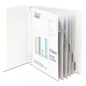 Sheet Protectors with Index Tabs, Heavy, Clear Tabs, 2", 11 x 8.5, 5/Set-CLI05557