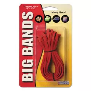 Big Bands Rubber Bands, Size 117b, 0.06" Gauge, Red, 12/pack-ALL00700
