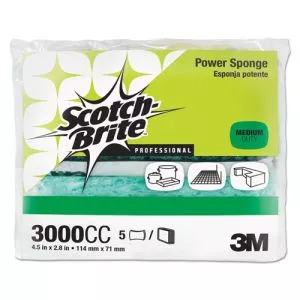 Power Sponge, 2.8 X 4.5, 0.6" Thick, Blue/teal, 5/pack-MMM3000CC