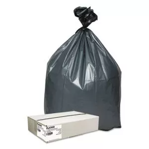 Can Liners, 33 gal, 1.35 mil, 33" x 40", Gray, 10 Bags/Roll, 5 Rolls/Carton-WBIPLA3350