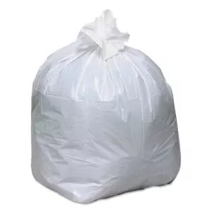 Linear-Low-Density Recycled Tall Kitchen Bags, 13 gal, 0.85 mil, 24" x 33", White, 15 Bags/Roll, 10 Rolls/Box-WBIRNW1K150V