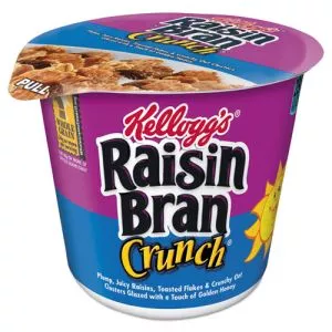 Breakfast Cereal, Raisin Bran Crunch, Single-Serve 2.8 Oz Cup, 6/box-KEB01474
