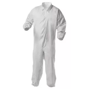 A35 Liquid And Particle Protection Coveralls, Zipper Front, Elastic Wrists And Ankles, 2x-Large, White, 25/carton-KCC38930