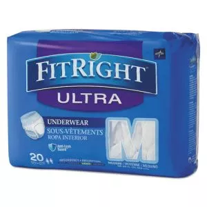 Fitright Ultra Protective Underwear, Medium, 28" To 40" Waist, 20/pack-MIIFIT23005A