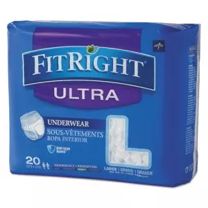 Fitright Ultra Protective Underwear, Large, 40" To 56" Waist, 20/pack-MIIFIT23505A