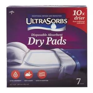 Ultrasorbs Disposable Dry Pads, 23" X 35", Blue, 7/box-MIIDRY2336RET7