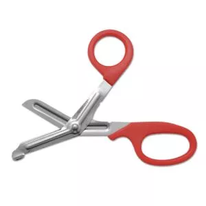Stainless Steel Office Snips, 7" Long, 1.75" Cut Length, Red Offset Handle-ACM10098