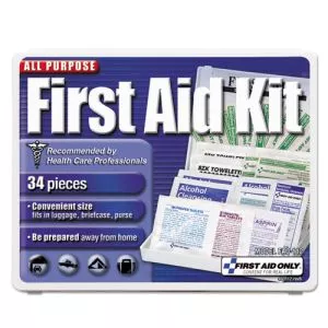 All-Purpose First Aid Kit, 34 Pieces, 3.74 X 4.75, 34 Pieces, Plastic Case-FAO112