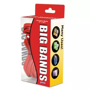 Big Bands Rubber Bands, Size 117b, 0.07" Gauge, Red, 48/box-ALL00699