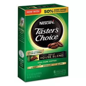 Taster's Choice Decaf House Blend Instant Coffee, 0.1oz Stick, 5/box, 12 Bx/ctn-NES86073