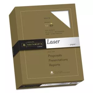 25% Cotton Laser Paper, 95 Bright, 24 lb Bond Weight, 8.5 x 11, White, 500/Ream-SOU3172410