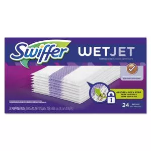 WetJet System Refill Cloths, 11.3" x 5.4", White, 24/Box, 4/Carton-PGC08443CT