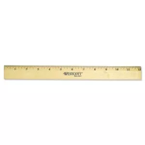 Wood Ruler With Single Metal Edge, Standard, 12" Long-ACM05011