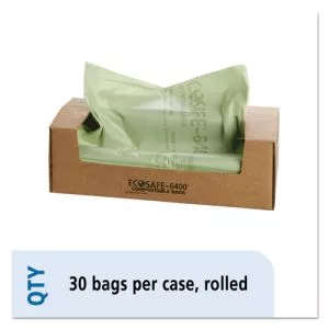 Ecosafe-6400 Bags, 64 Gal, 0.85 Mil, 48" X 60", Green, 30/box-STOE4860E85
