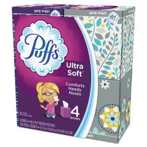 Ultra Soft Facial Tissue, 2-Ply, White, 56 Sheets/box, 4 Boxes/pack-PGC35295PK