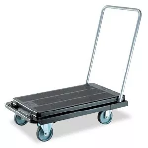 Heavy-Duty Platform Cart, 300 lb Capacity, 21 x 32.5 x 37.5, Black-DEFCRT550004