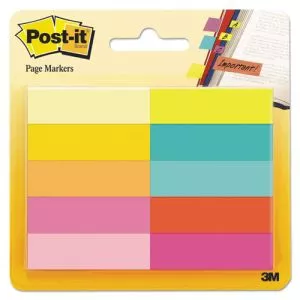 Page Flag Markers, Assorted Bright Colors, 50 Sheets/pad, 10 Pads/pack-MMM67010AB