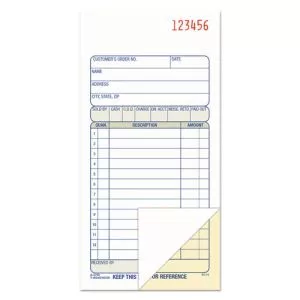 2-Part Sales Book, 12 Lines, Two-Part Carbon, 3.38 x 6.69, 50 Forms Total-ABFDC3705