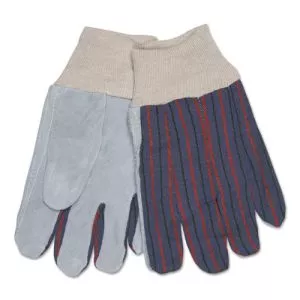 1040 Leather Palm Glove, Gray/white, Large, Dozen-CRW1040