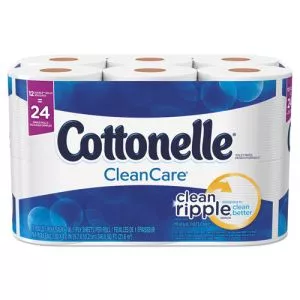 Clean Care Bathroom Tissue, Septic Safe, 1-Ply, White, 170 Sheets/roll, 12 Rolls/pack-KCC12456PK